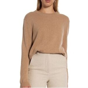 Luxury Charter Club Carmel Tan 100% Cashmere Crewneck Sweater Size Petite Large